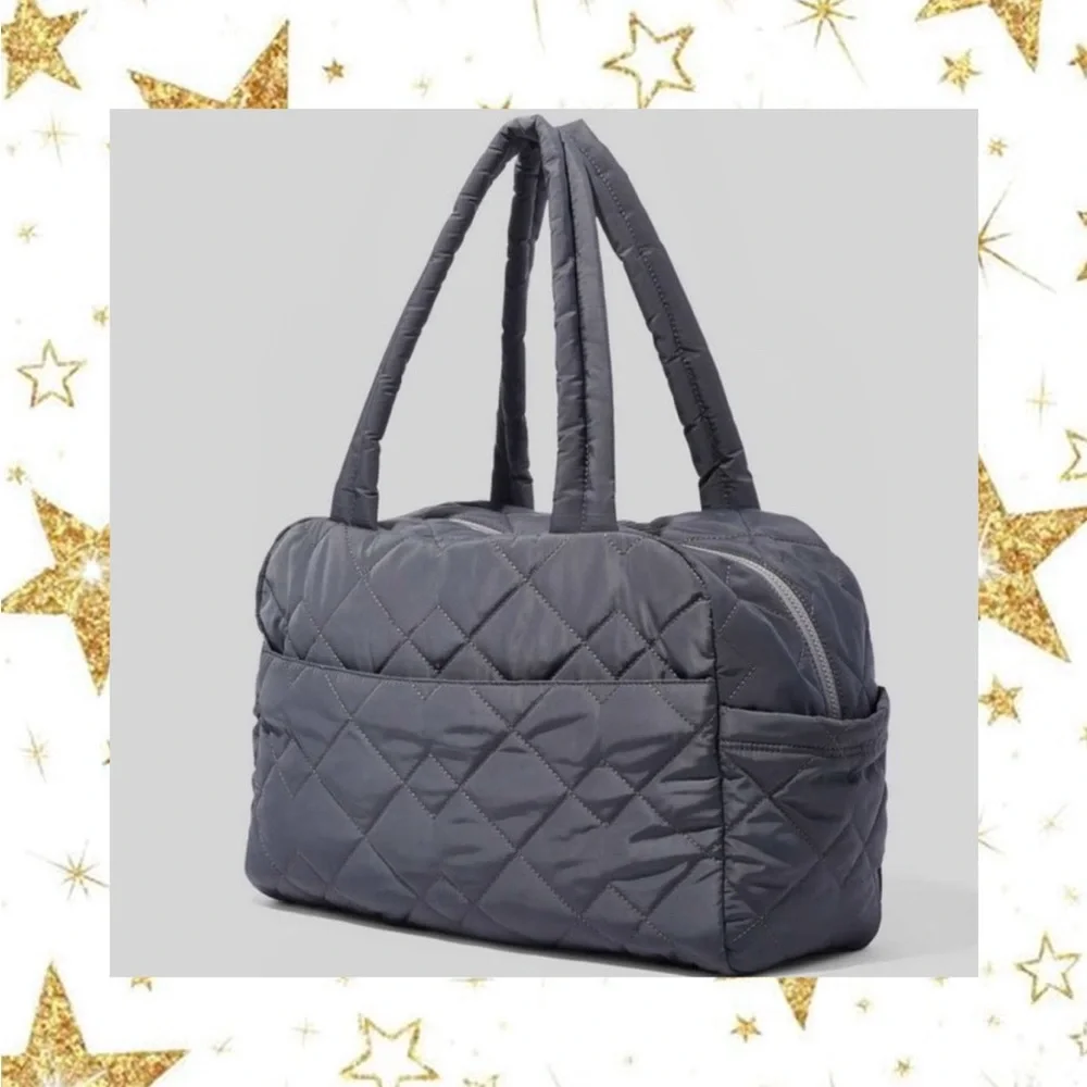Marc Jacobs Unisex Medium Grey Quilted Weekender Tote Bag